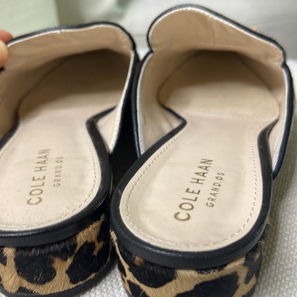 Cole Haan Piper Leopard Print Calf Hair Mules Size 5 - Picture 3 of 5